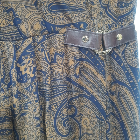 Michael Kors Blue and Brown Paisley Dress - Picture 3 of 7
